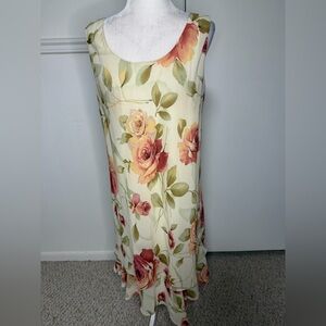 Metaphor Floral Midi Dress with layered hem in polyester size 18